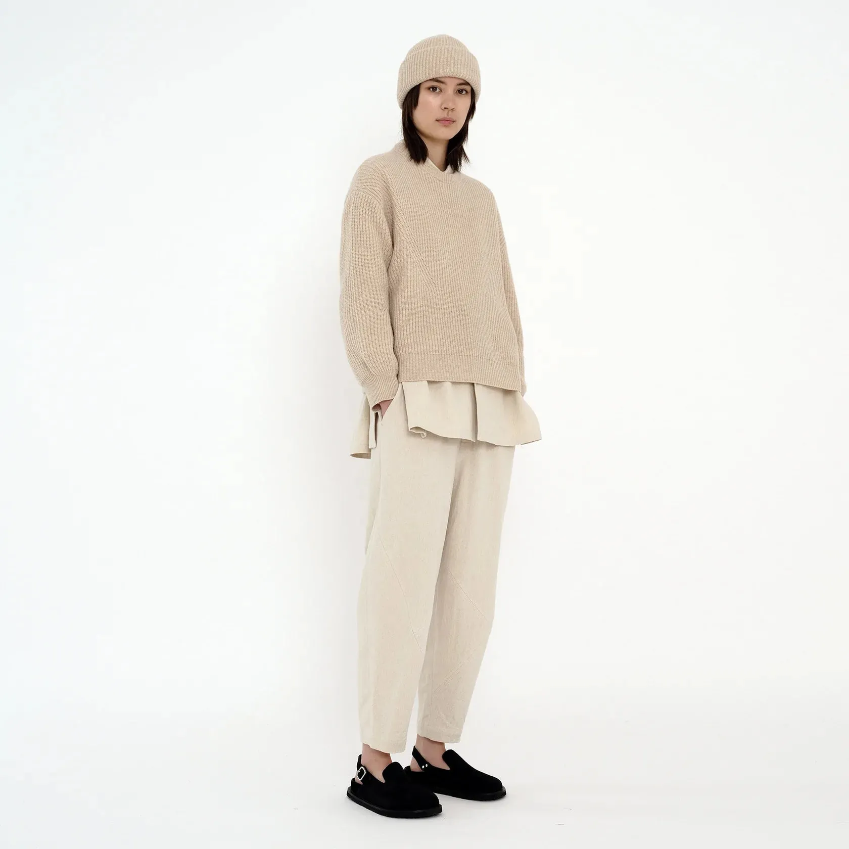 7115 by Szeki Yak Cream Poet Sleeves Sweater