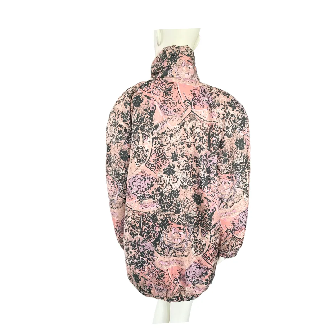 Abstract Print Vintage Ski Jacket Pink SIZE 14