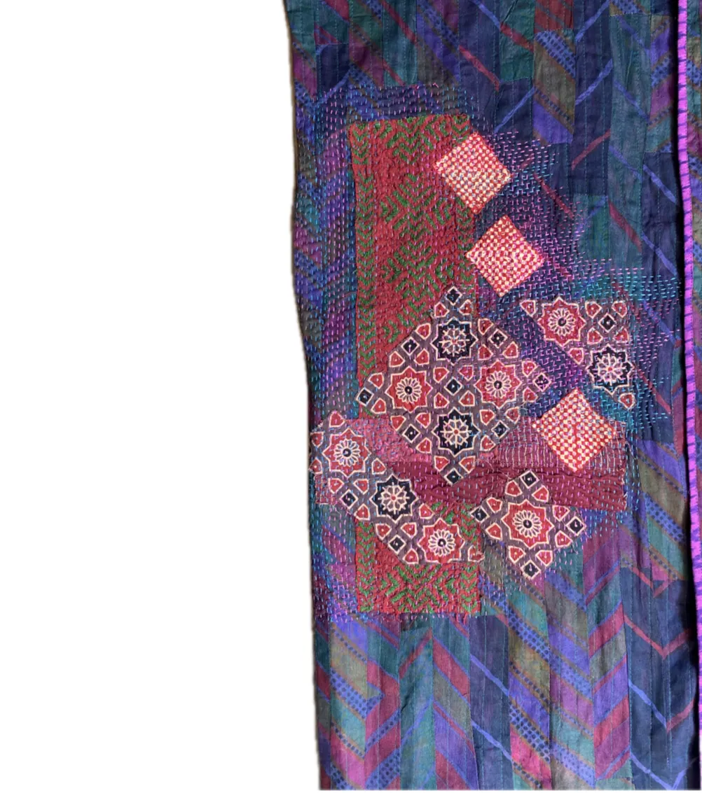 Akari superimposed embroidered  Kimono Style Jacket