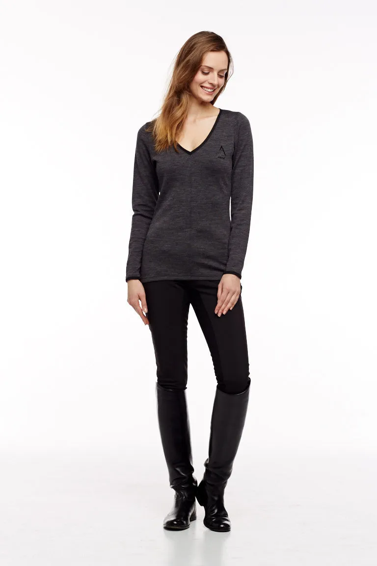 Arista Equestrian V-Neck Merino Wool Long Sleeve Sweater - Women's (CLEARANCE) REG. PRICE 130.00