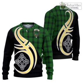 Arthur Highland Tartan Ugly Sweater with Family Crest and Celtic Symbol Style