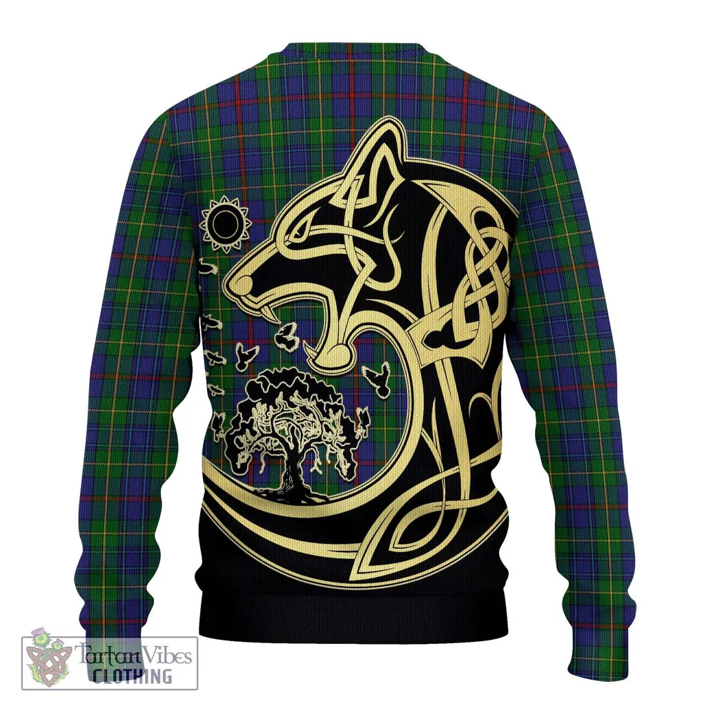 Bailey Tartan Ugly Sweater with Family Crest Celtic Wolf Style