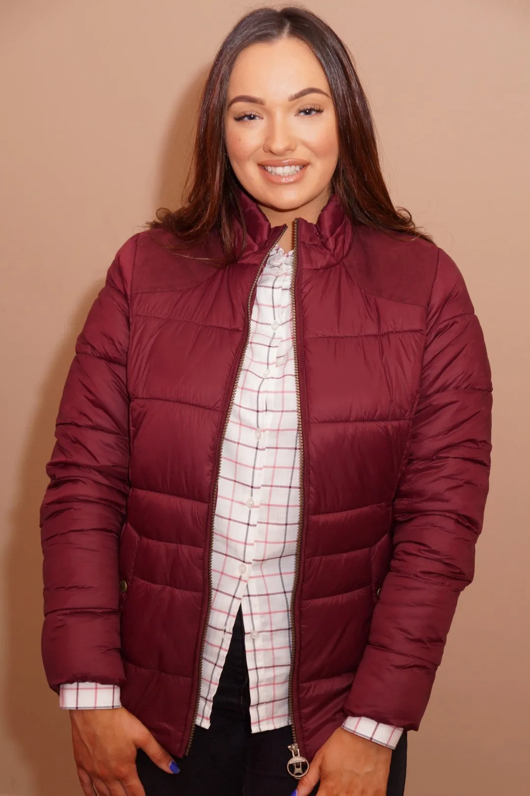 Barbour Brecon Ladies Quilted Jacket -RED Bordeaux Maroon LQU1076RE75