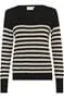 BLACK STRIPED KNIT SWEATER