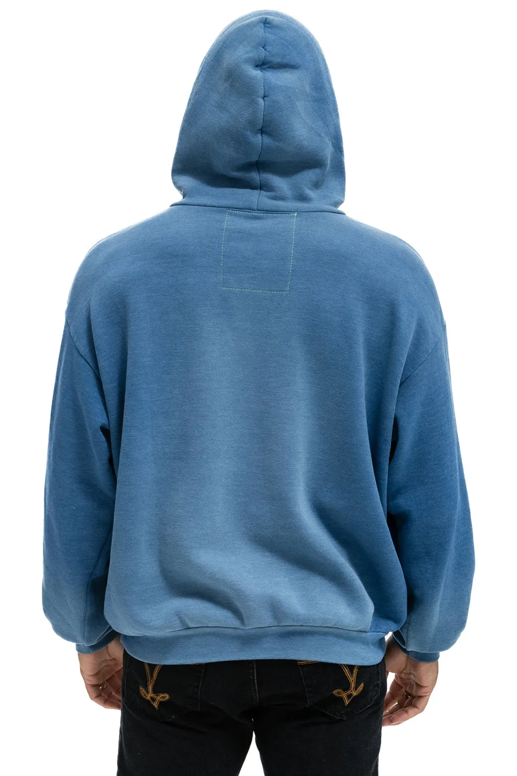 BOLT STITCH 2  RELAXED PULLOVER HOODIE - FADED WATER