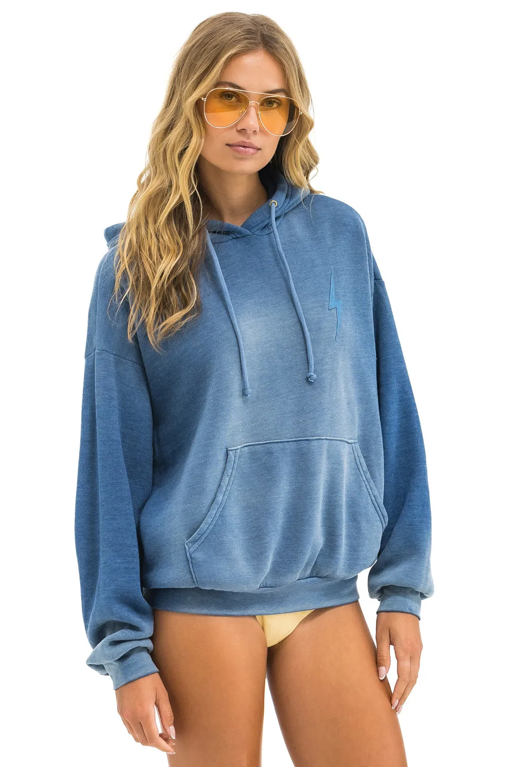 BOLT STITCH 2  RELAXED PULLOVER HOODIE - FADED WATER