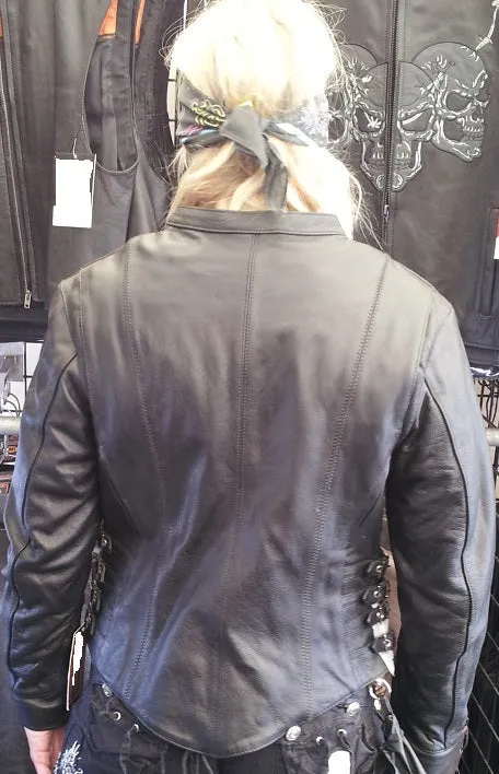 Bombshell leather jacket - side buckle