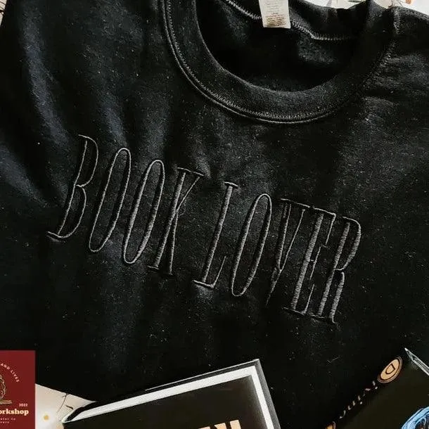 Book Lover Embroidered Sweatshirt