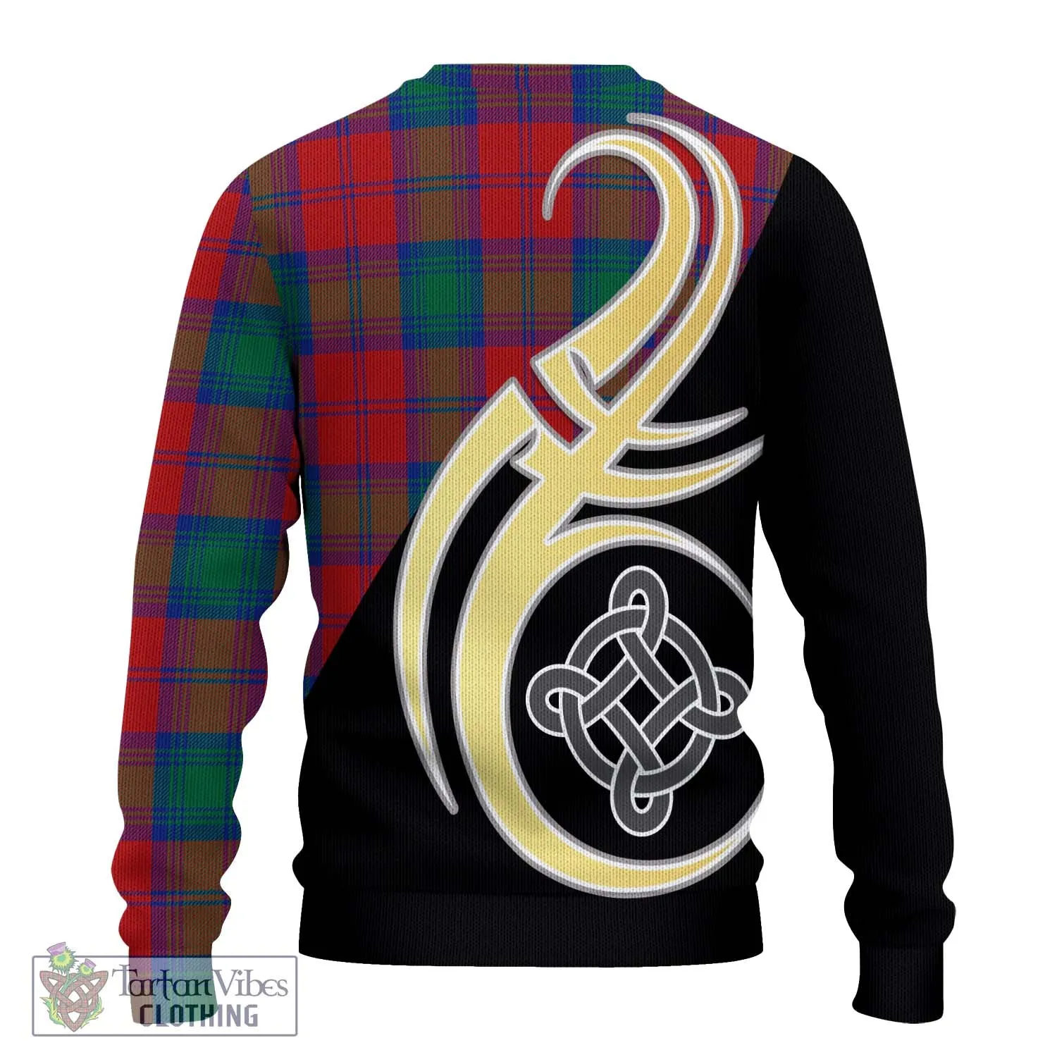 Byres (Byses) Tartan Ugly Sweater with Family Crest and Celtic Symbol Style