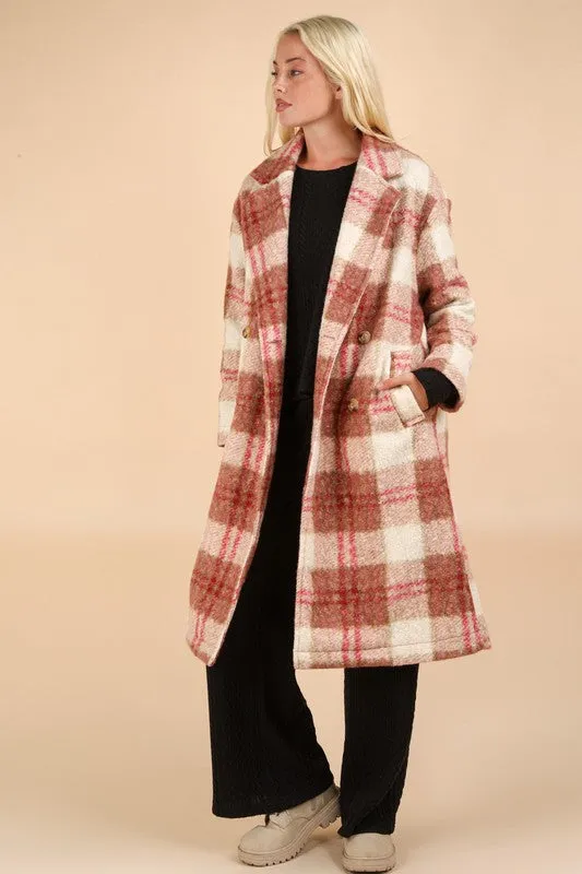 Cassie Oversized Plaid Long Coat