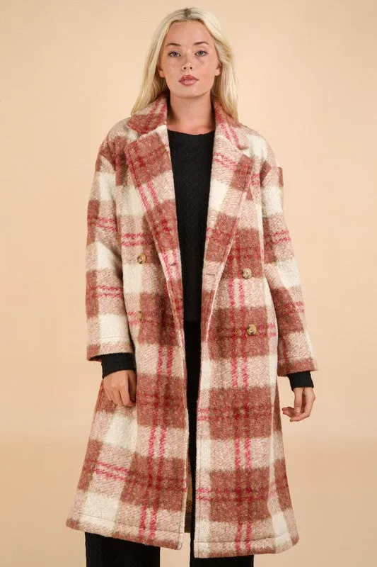 Cassie Oversized Plaid Long Coat