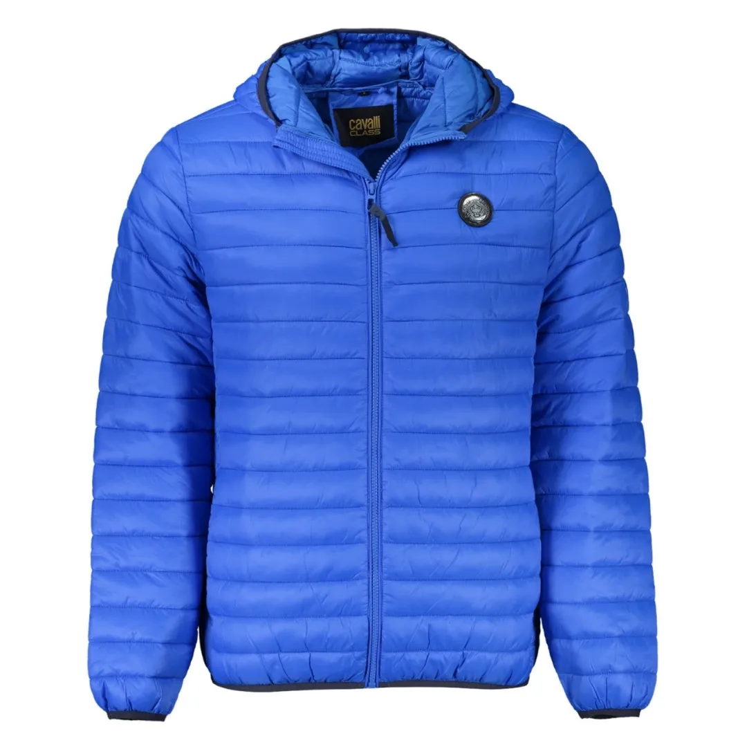 Cavalli Class Plain Quilted Blue Jacket