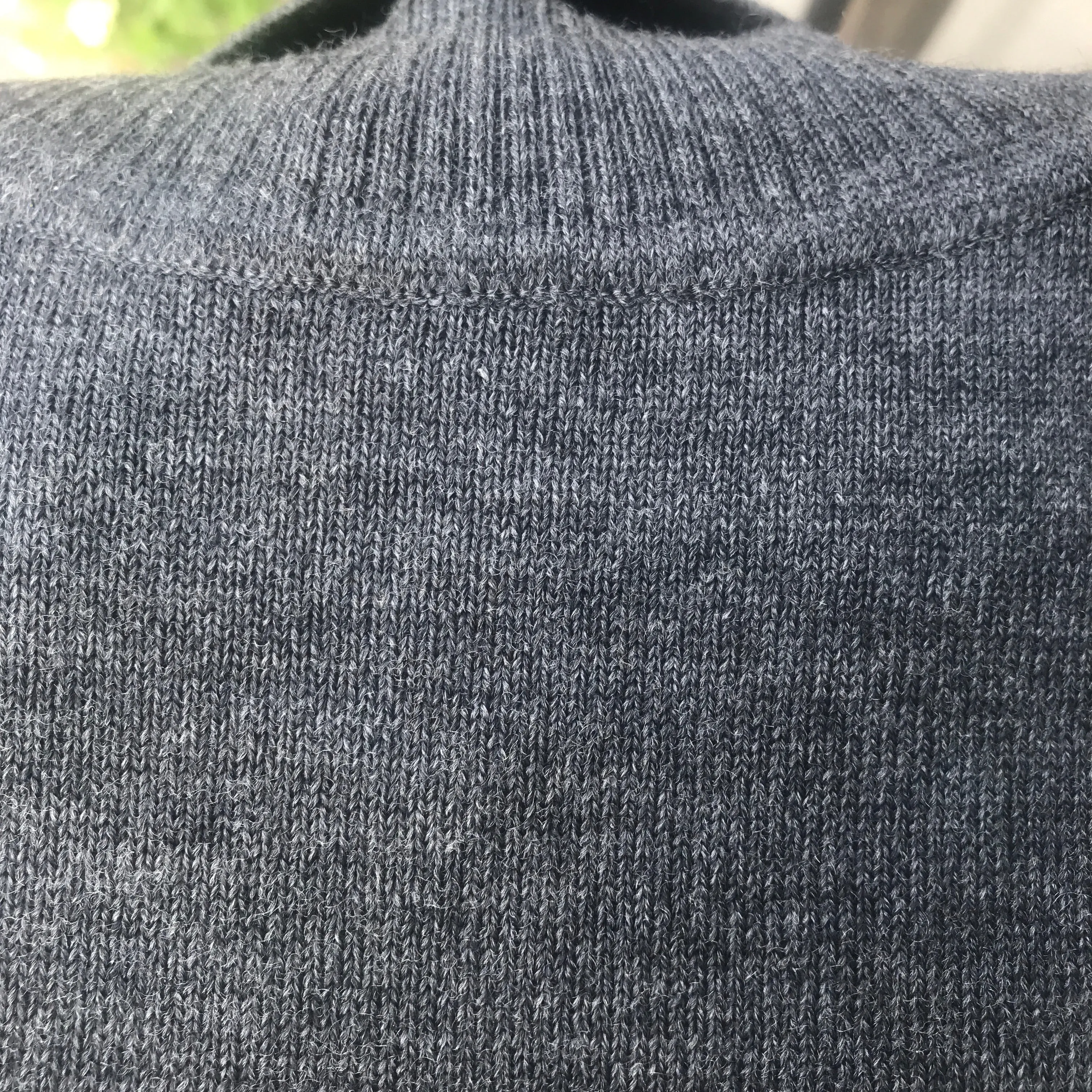 Dark grey marl merino polo neck