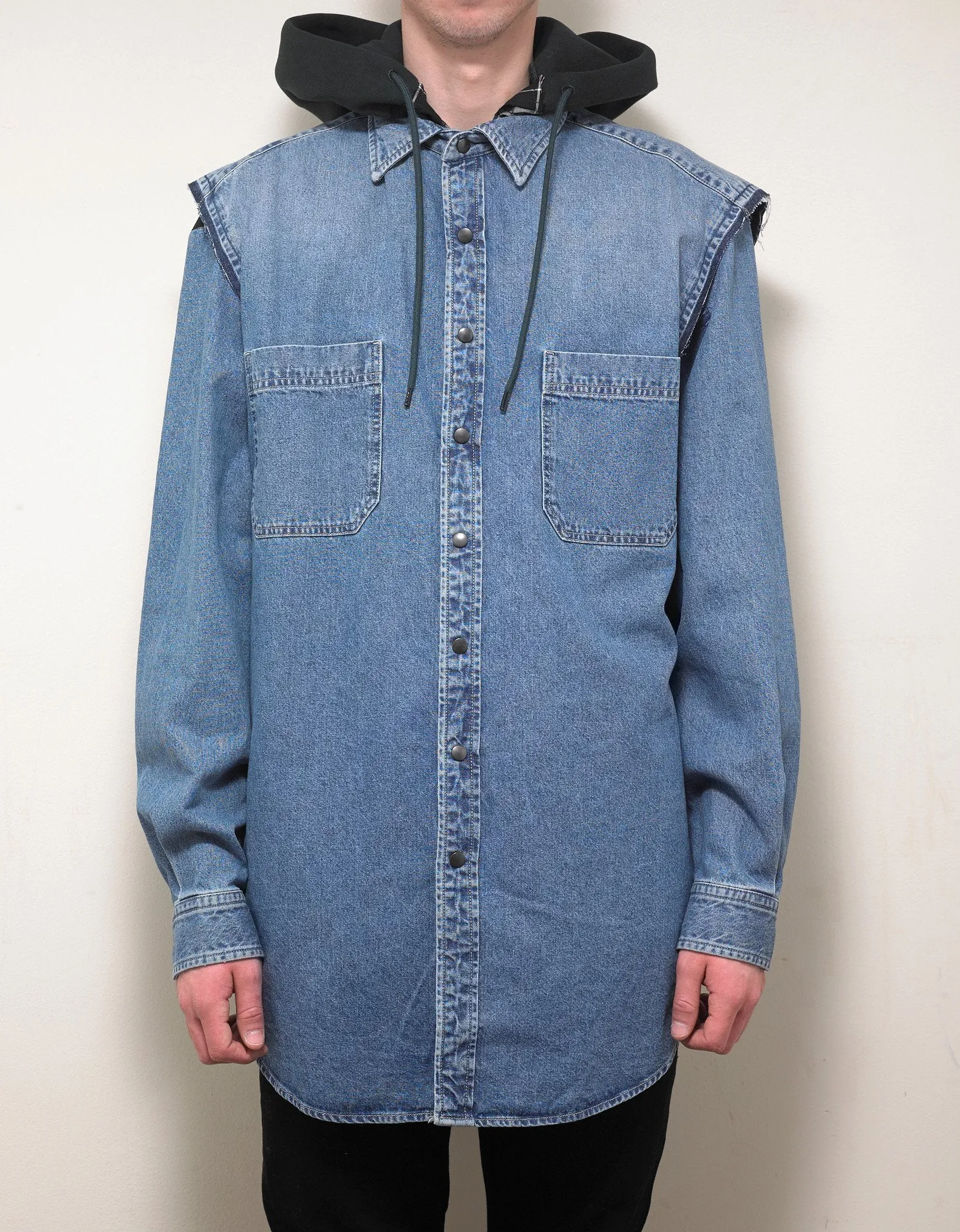 Denim Twinset Hooded Shirt