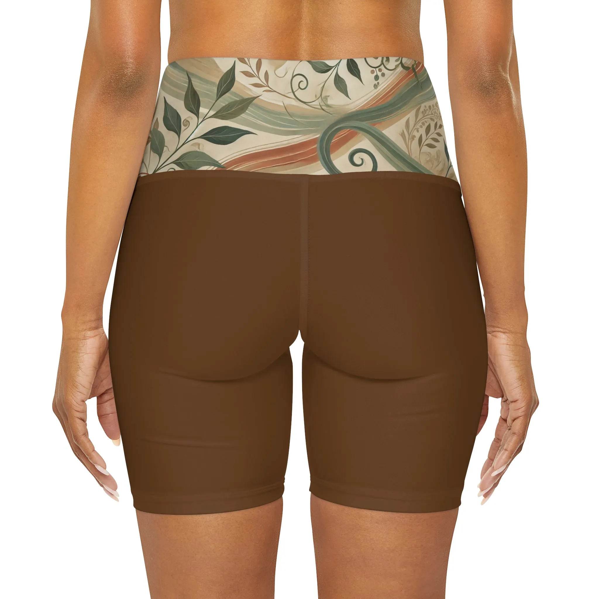 Embrace Nature’s Calm with Every Move High Waisted Yoga Shorts (AOP)