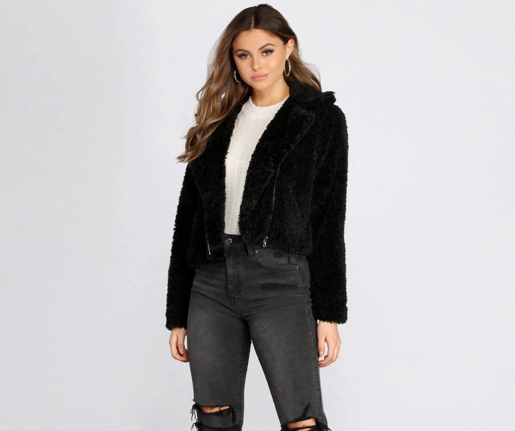 Faux Fur Moto Jacket