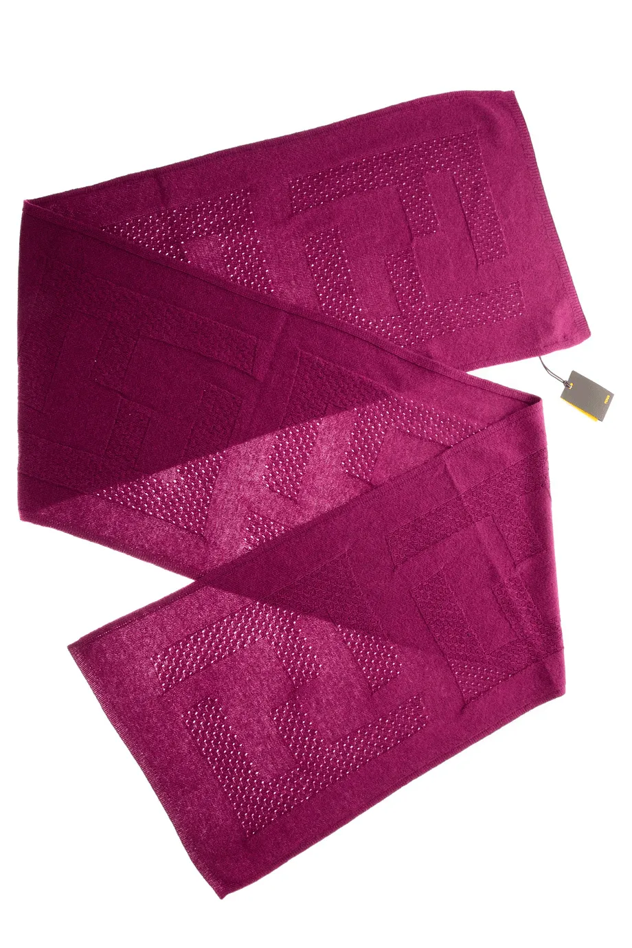 FENDI ZUCCA FF Dark Fuchsia Wool Woman Scarf