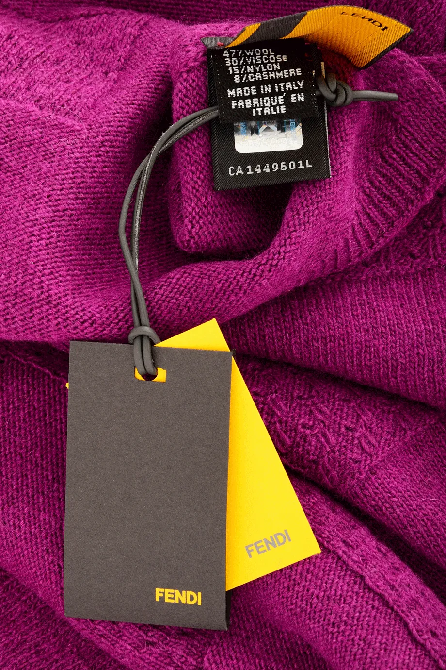 FENDI ZUCCA FF Dark Fuchsia Wool Woman Scarf