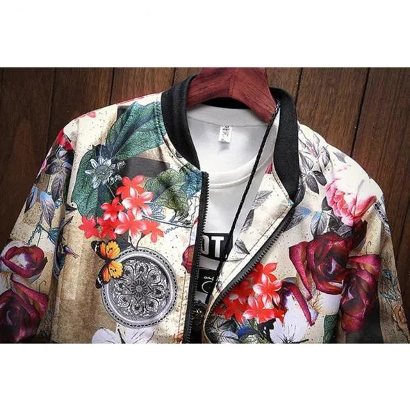 Floral Butterfly Street Bomber