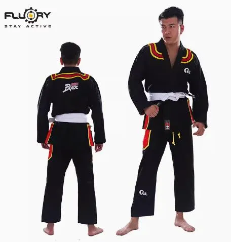 FLUORY BJJF12 JIU JITSU GI Size XS-XL BLACK UNISEX