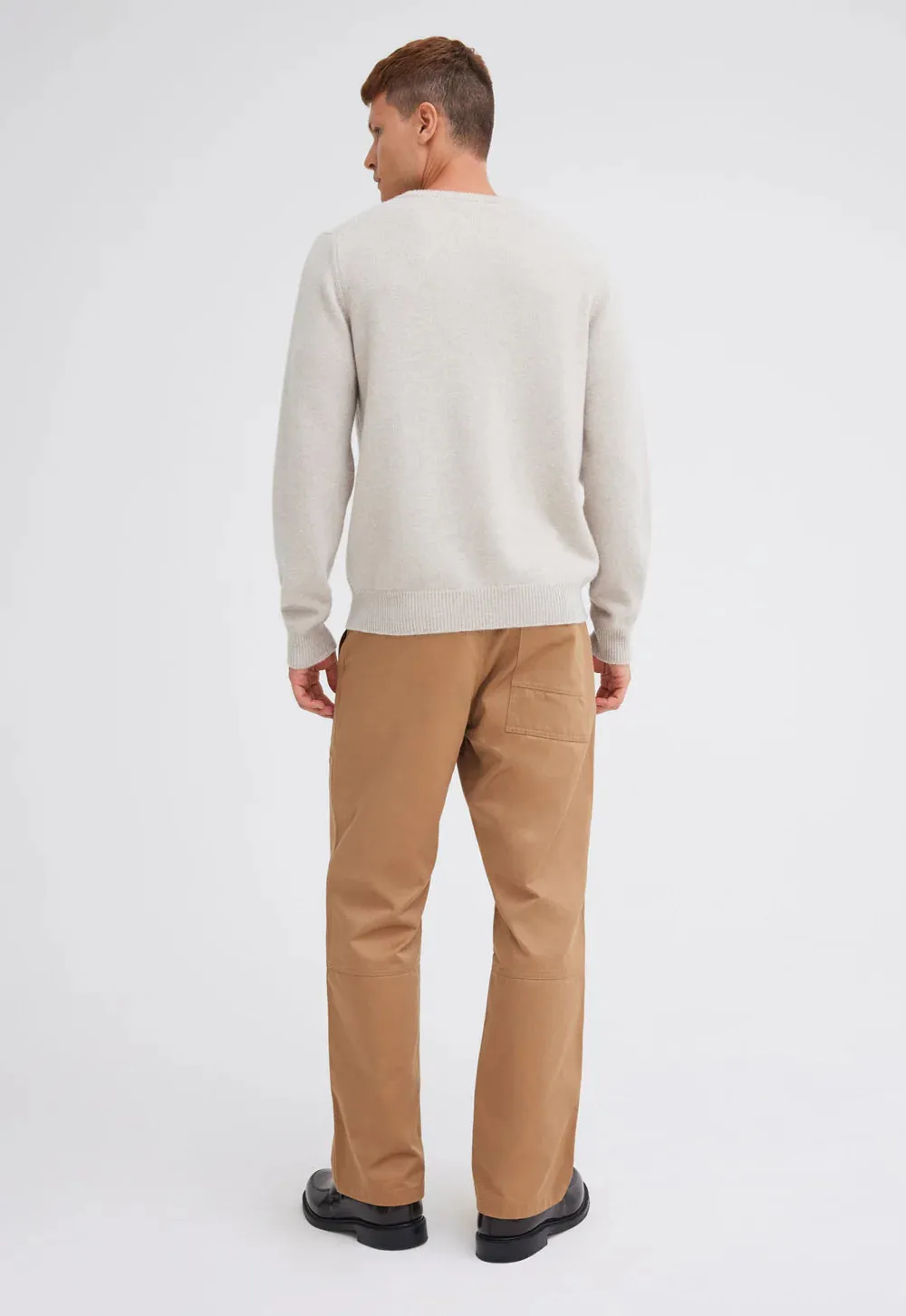 Foley Lambswool Sweater in Flaxen Beige