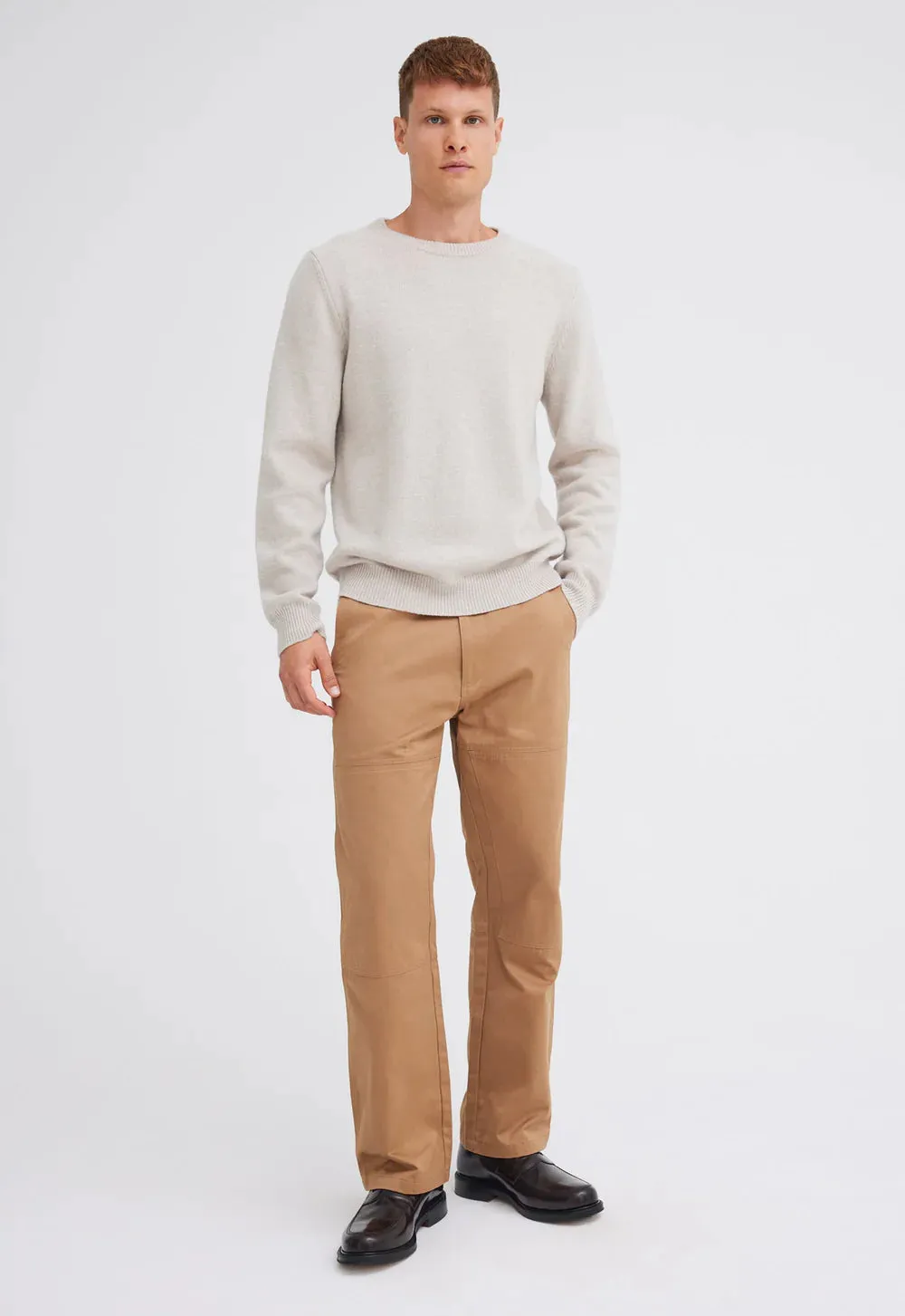 Foley Lambswool Sweater in Flaxen Beige