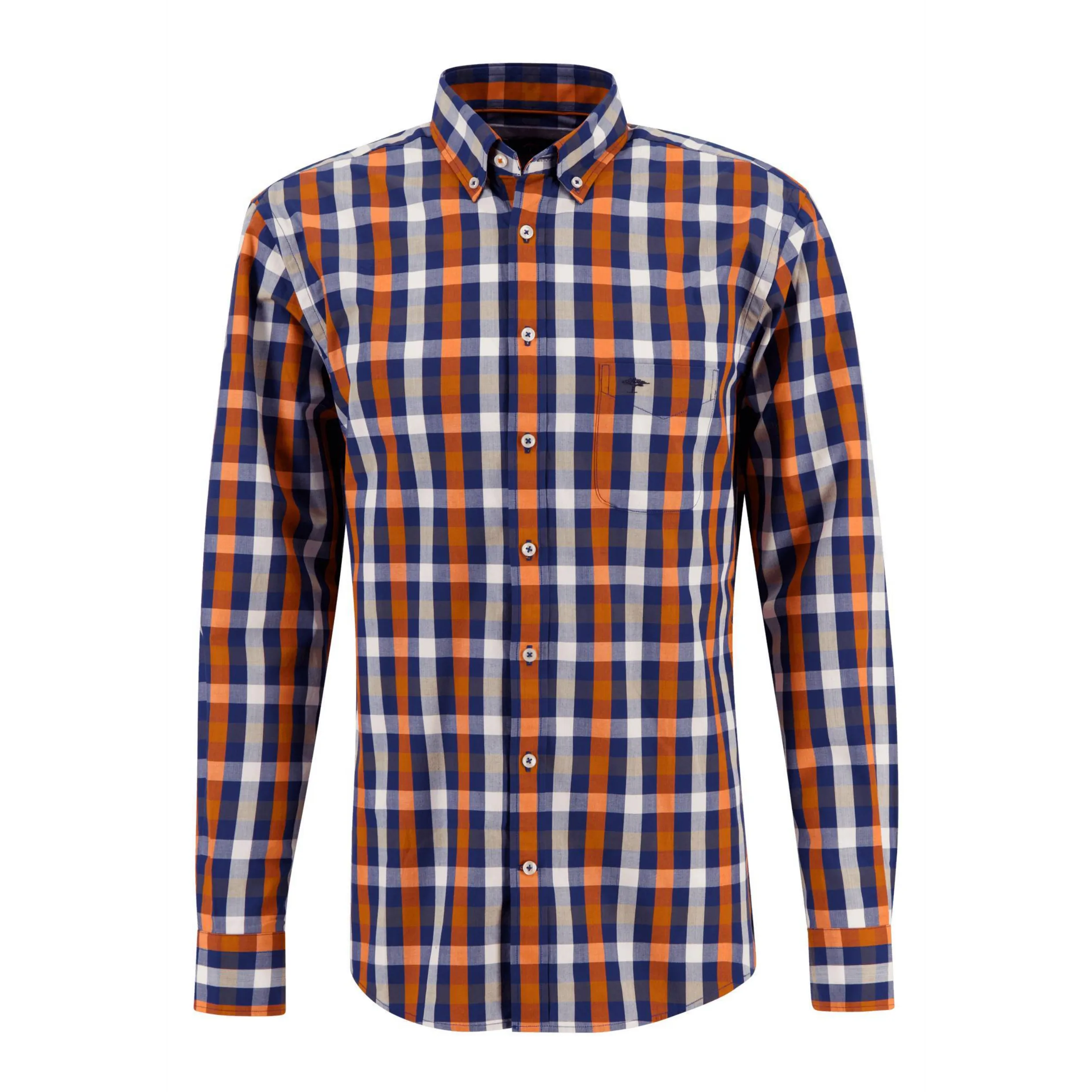 Fynch-Hatton Supersoft Cotton Button Down Shirt Burnt Orange 13086060