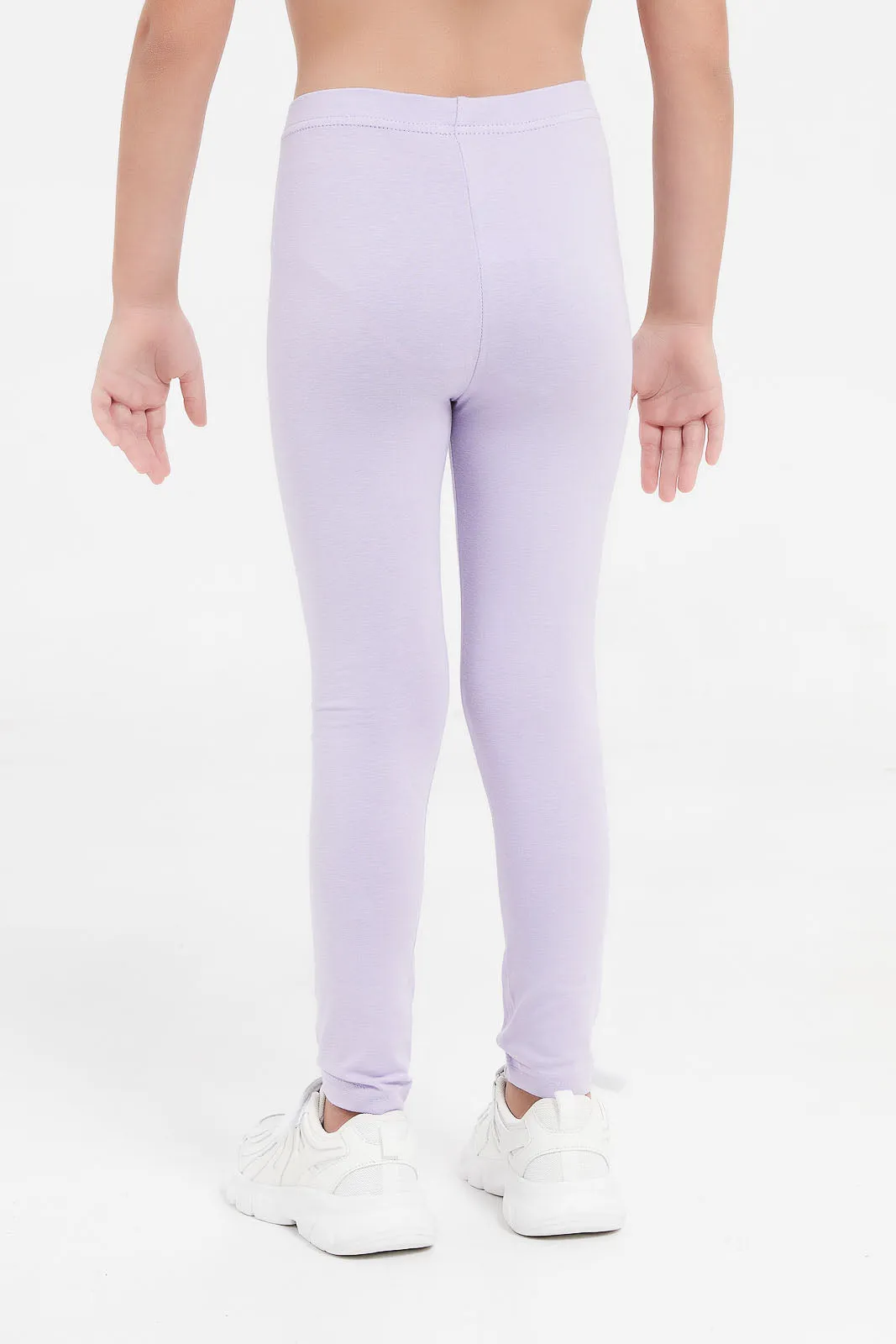 Girls Lilac Printed Legging