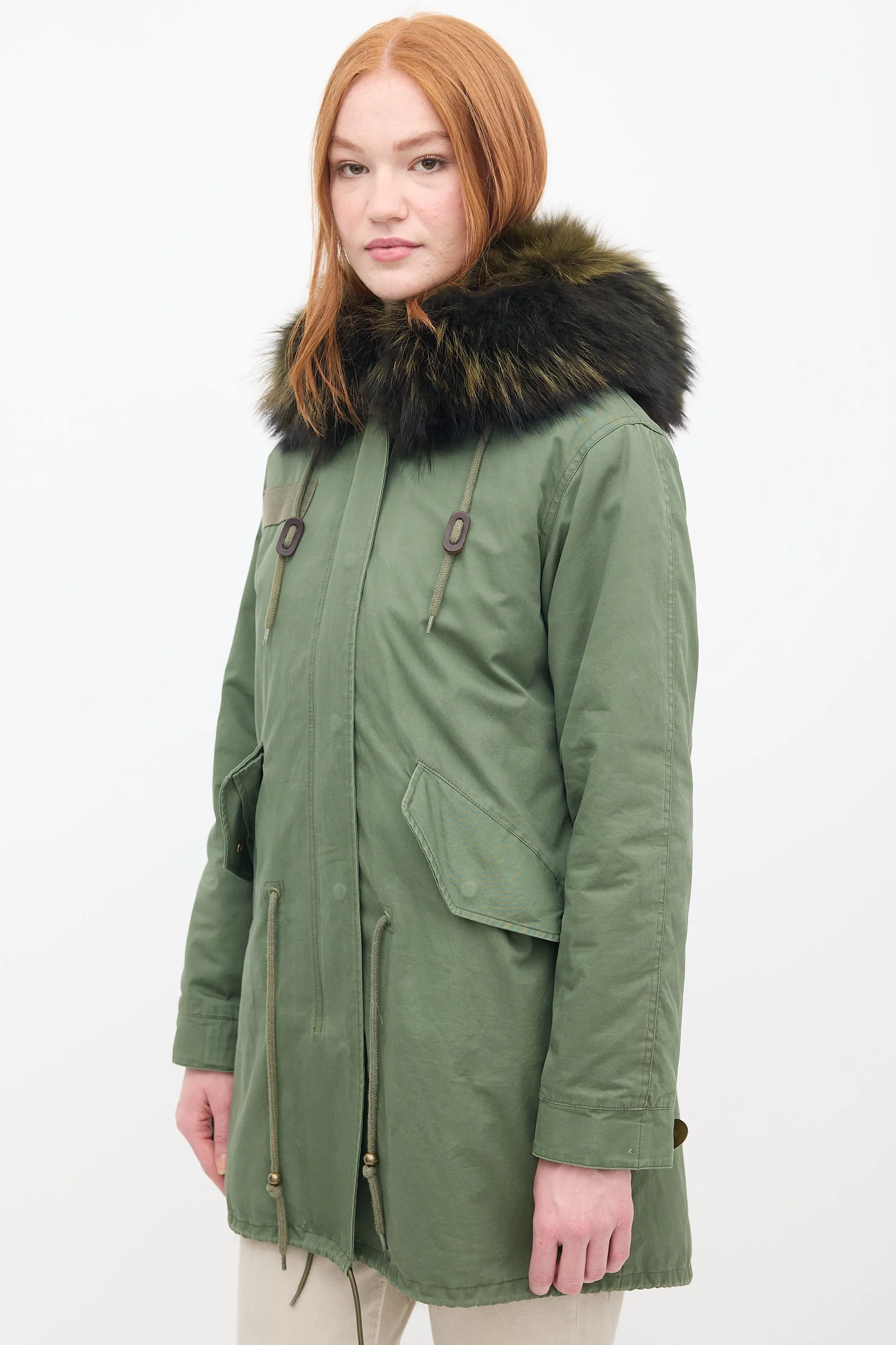 Green Fur 2-in-1 Parka