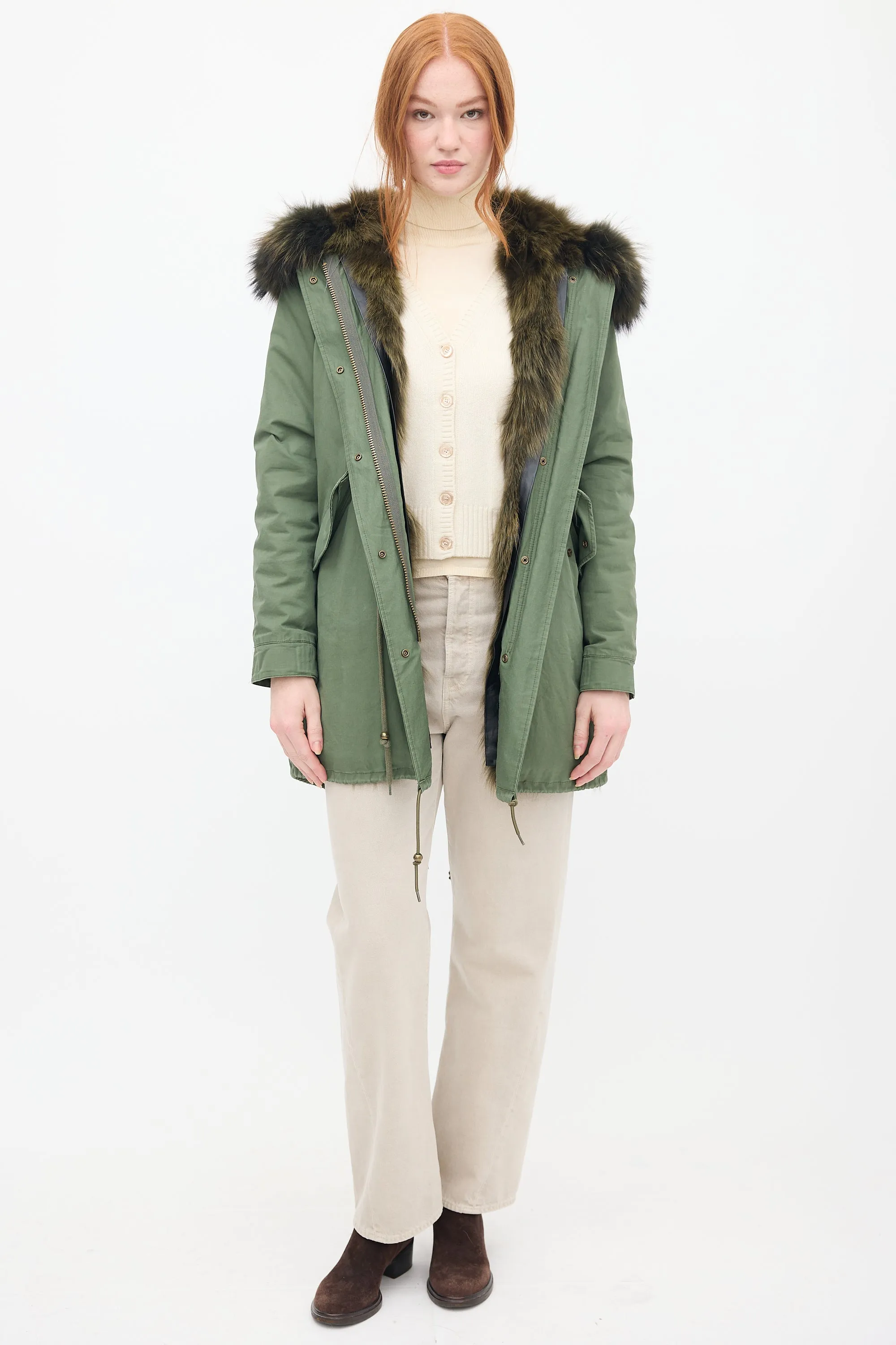 Green Fur 2-in-1 Parka