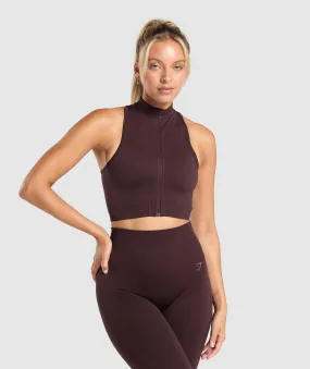 Gymshark Corset Seamless Crop Tank - Heritage Brown