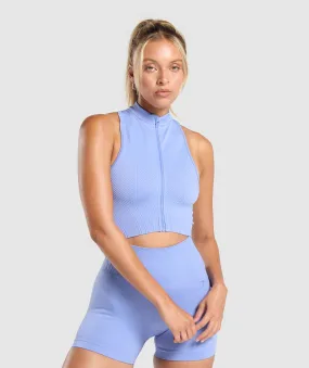 Gymshark Corset Seamless Crop Tank - Lift Blue