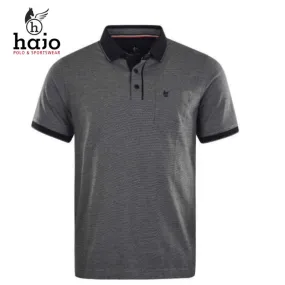 Hajo Jacquard Charcoal Polo Shirt Charcoal