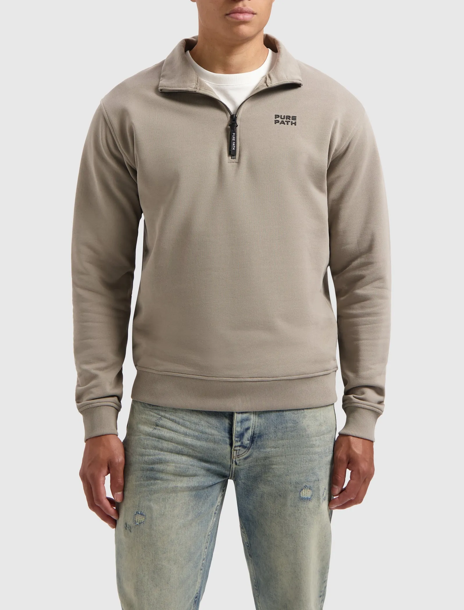 Halfzip HD Logo Sweater | Taupe