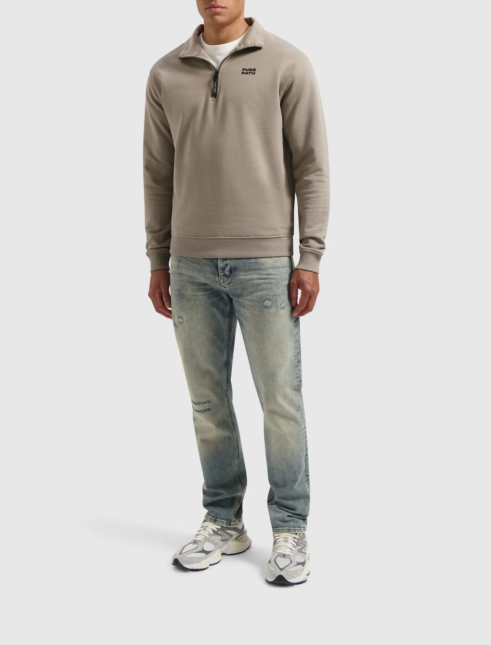 Halfzip HD Logo Sweater | Taupe