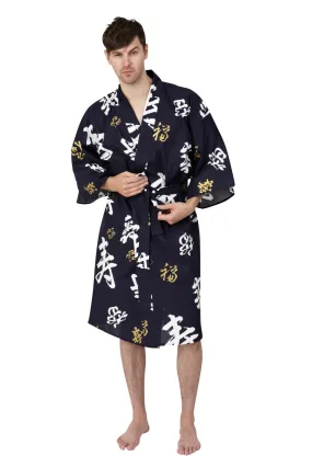 Happy Longevity Short Cotton Happi Coat Kimono