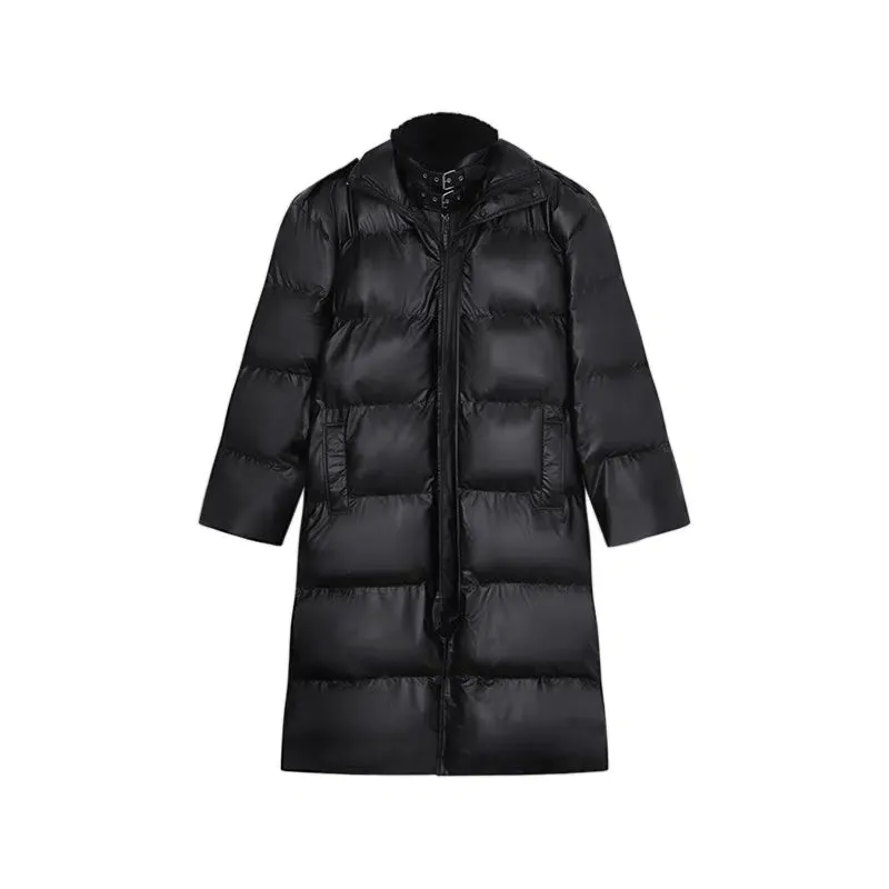 High Fur Collar Long Cotton-Padded Jacket