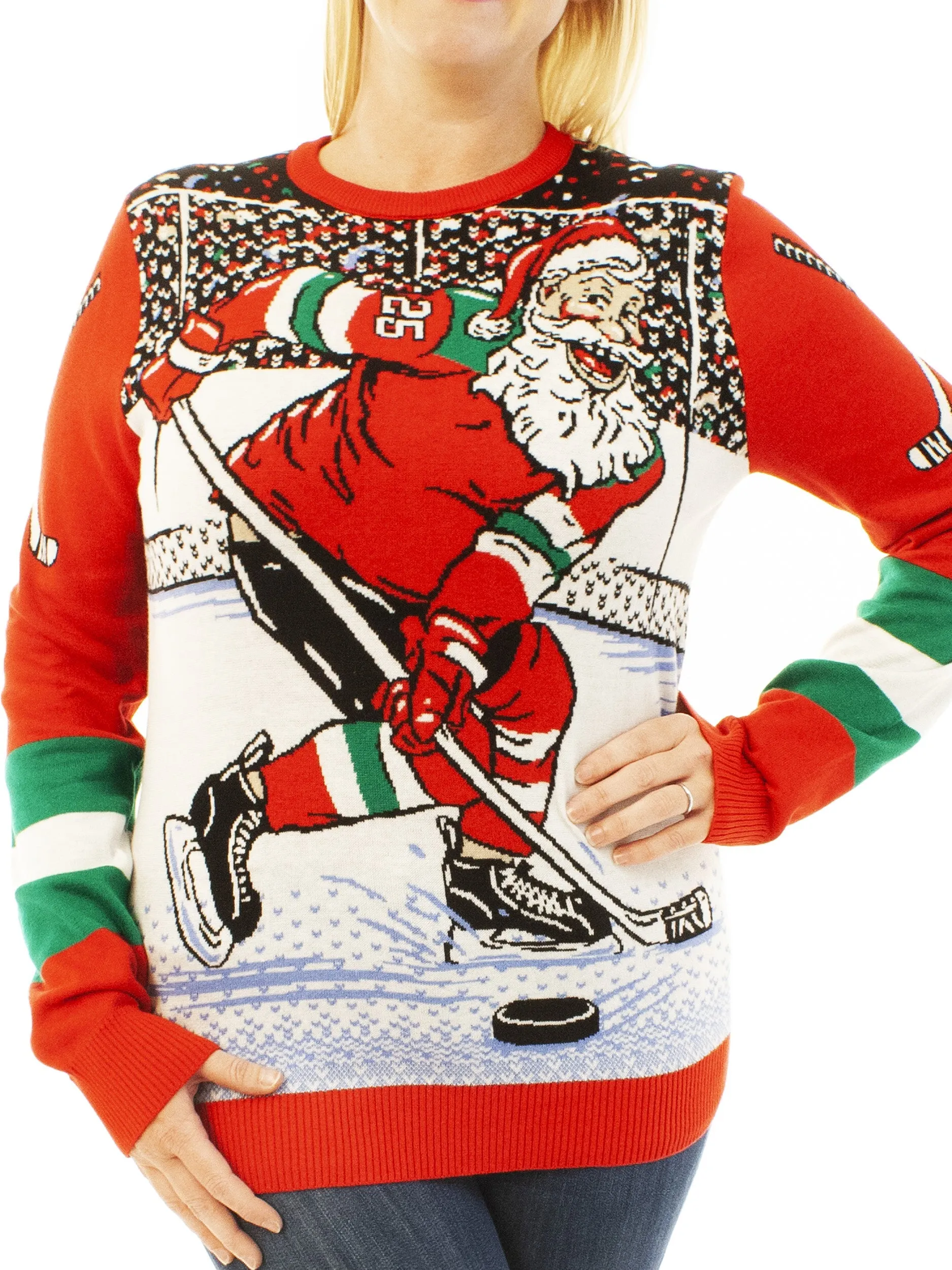 Hockey Santa Ugly Christmas Sweater - Best Xmas Gifts For Him Or Her