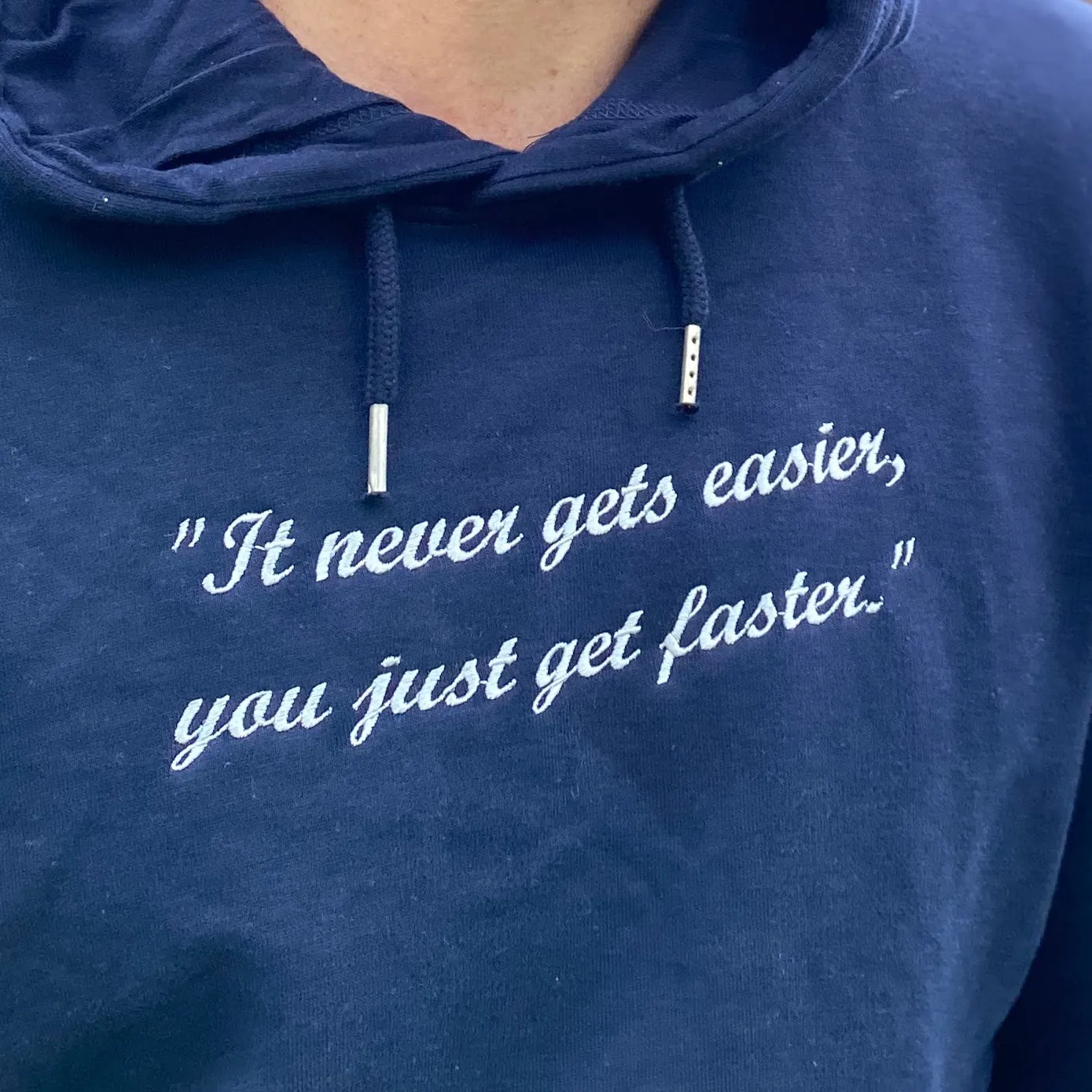 It never gets easier... Embroidered Hoodie (w)