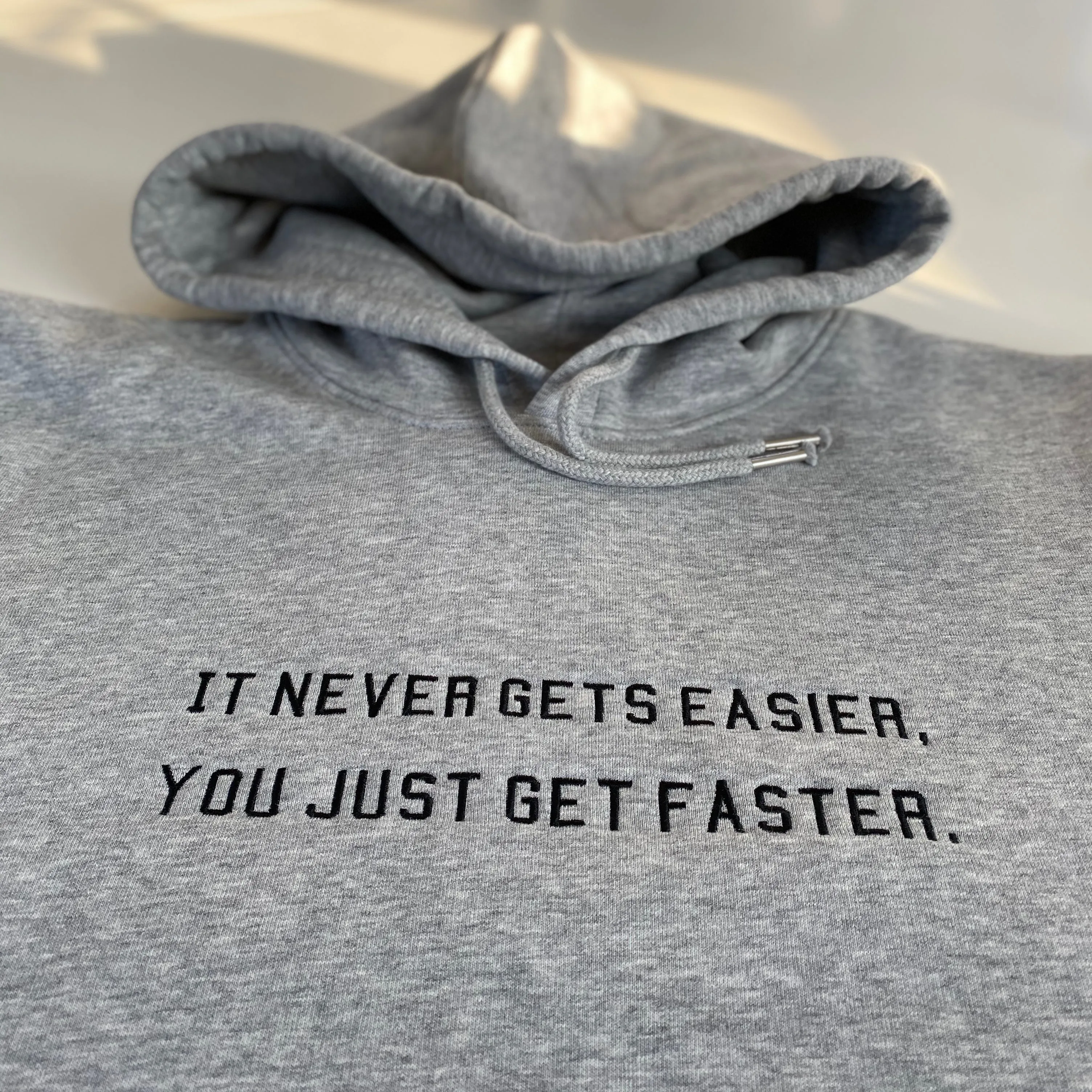 It never gets easier... Embroidered Hoodie (w)