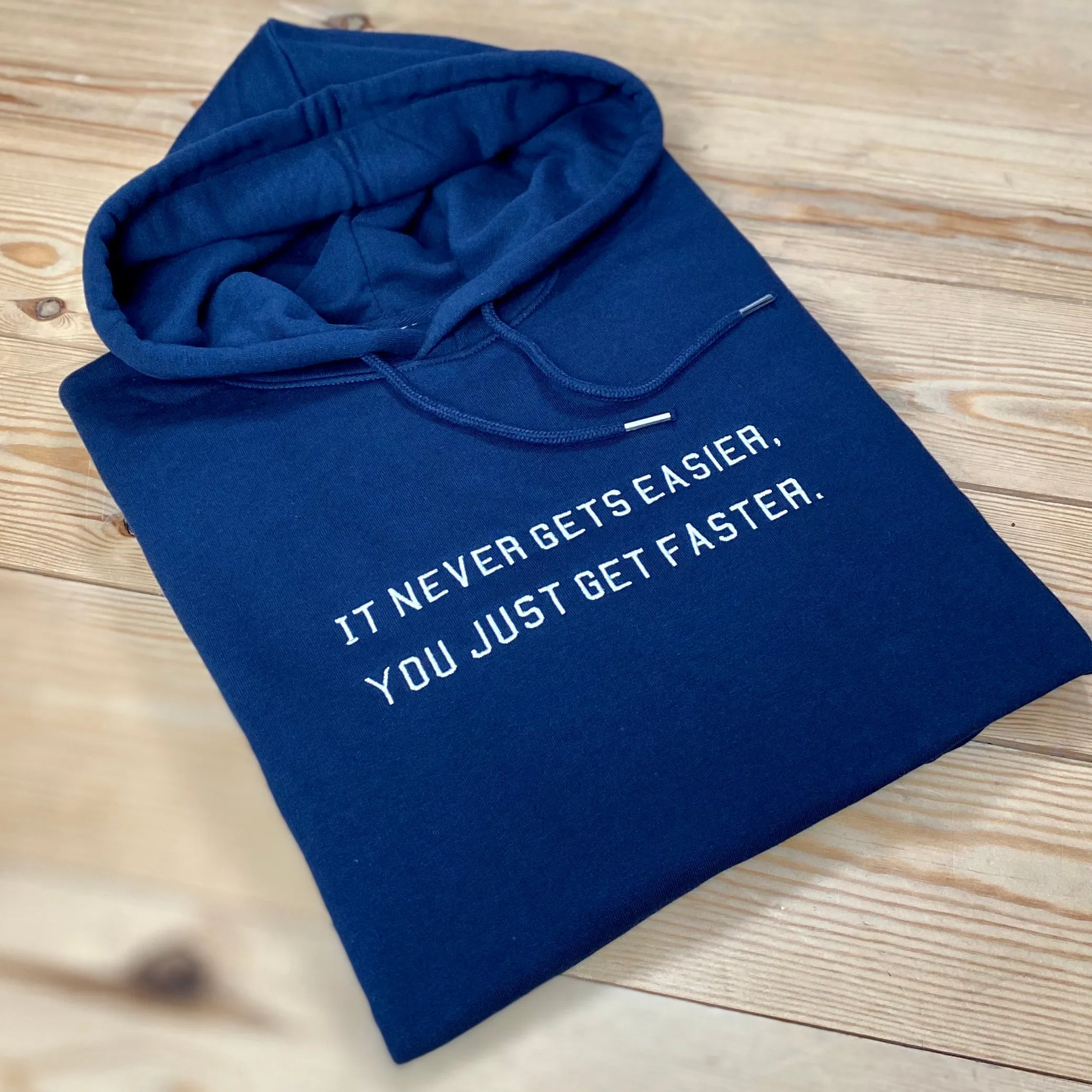 It never gets easier... Embroidered Hoodie (w)