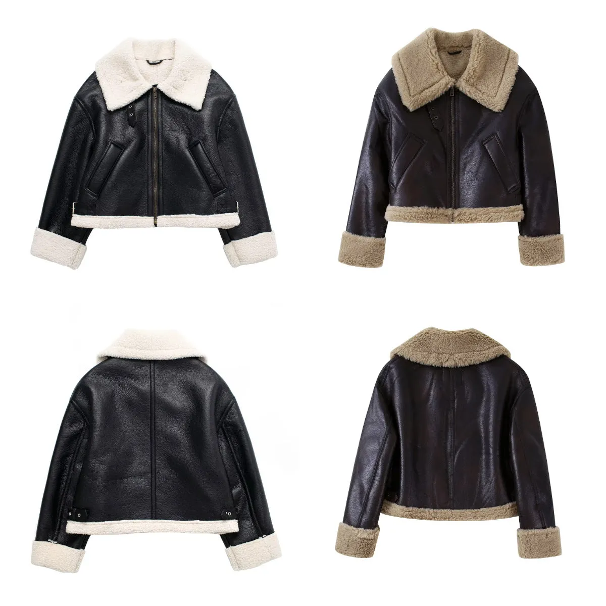 Joskaa classy outfits men Autumn New Women's Street Fashion Double-Sided Short Jacket Jacket W085 7287