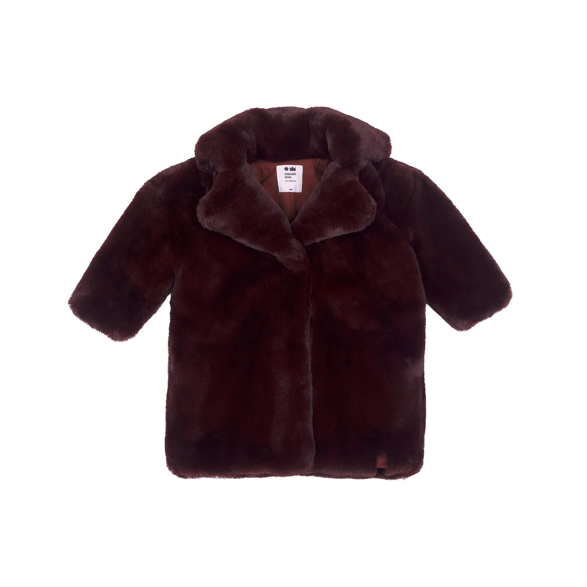 Kids Faux Fur Coat l Maroon