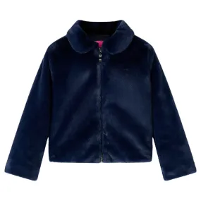 Kids' Navy Faux Fur Coat – Warm & Stylish Winter Jacket for Ages 5-6 | Size 116