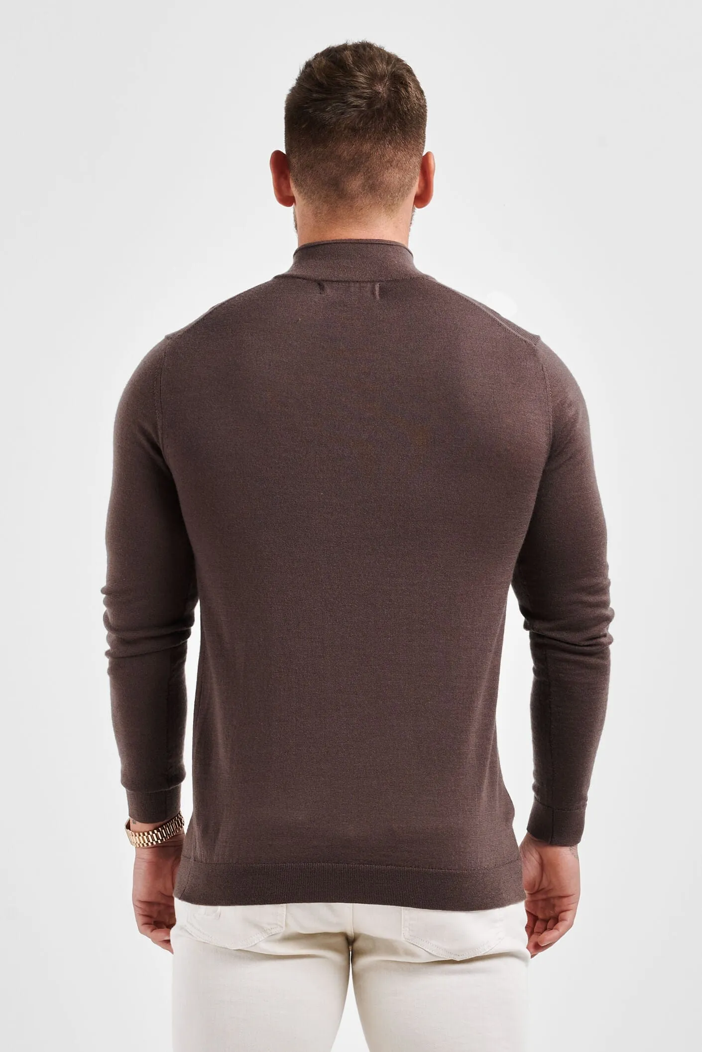 KNIT SWEATER - BROWN