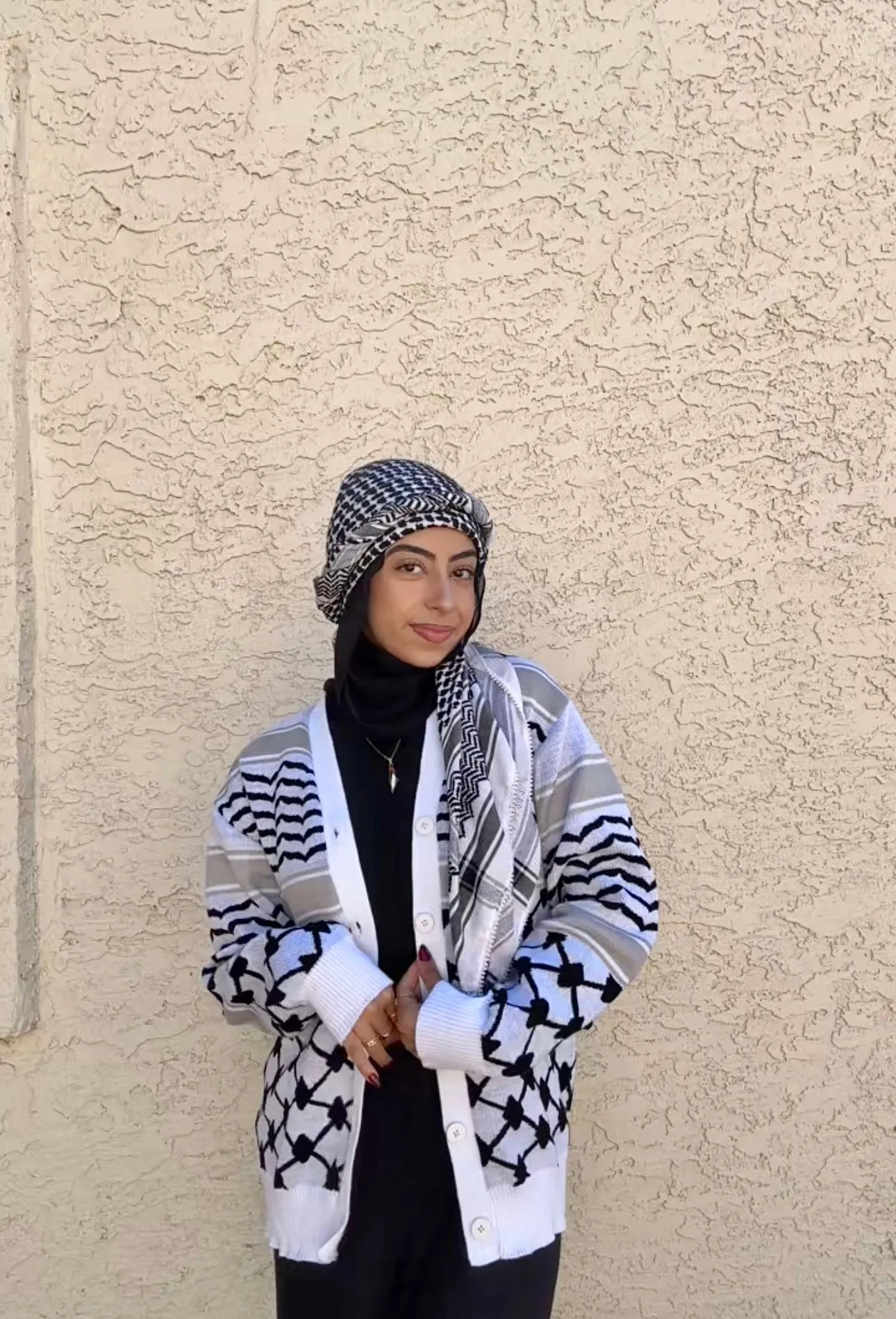 Knitted Keffiyeh Sweater