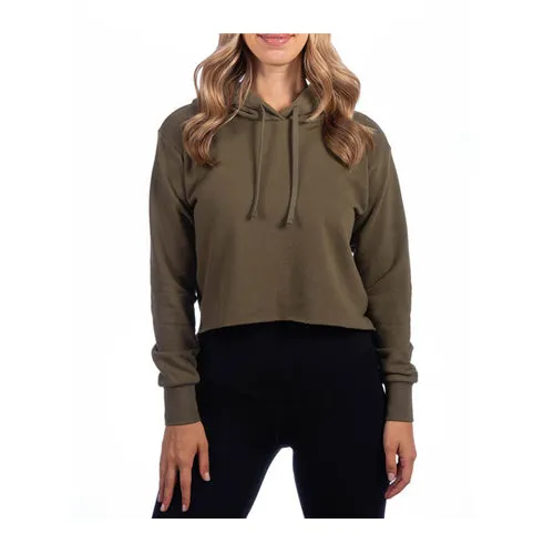 Ladies' Cropped Pullover Hooded Sweatshirt