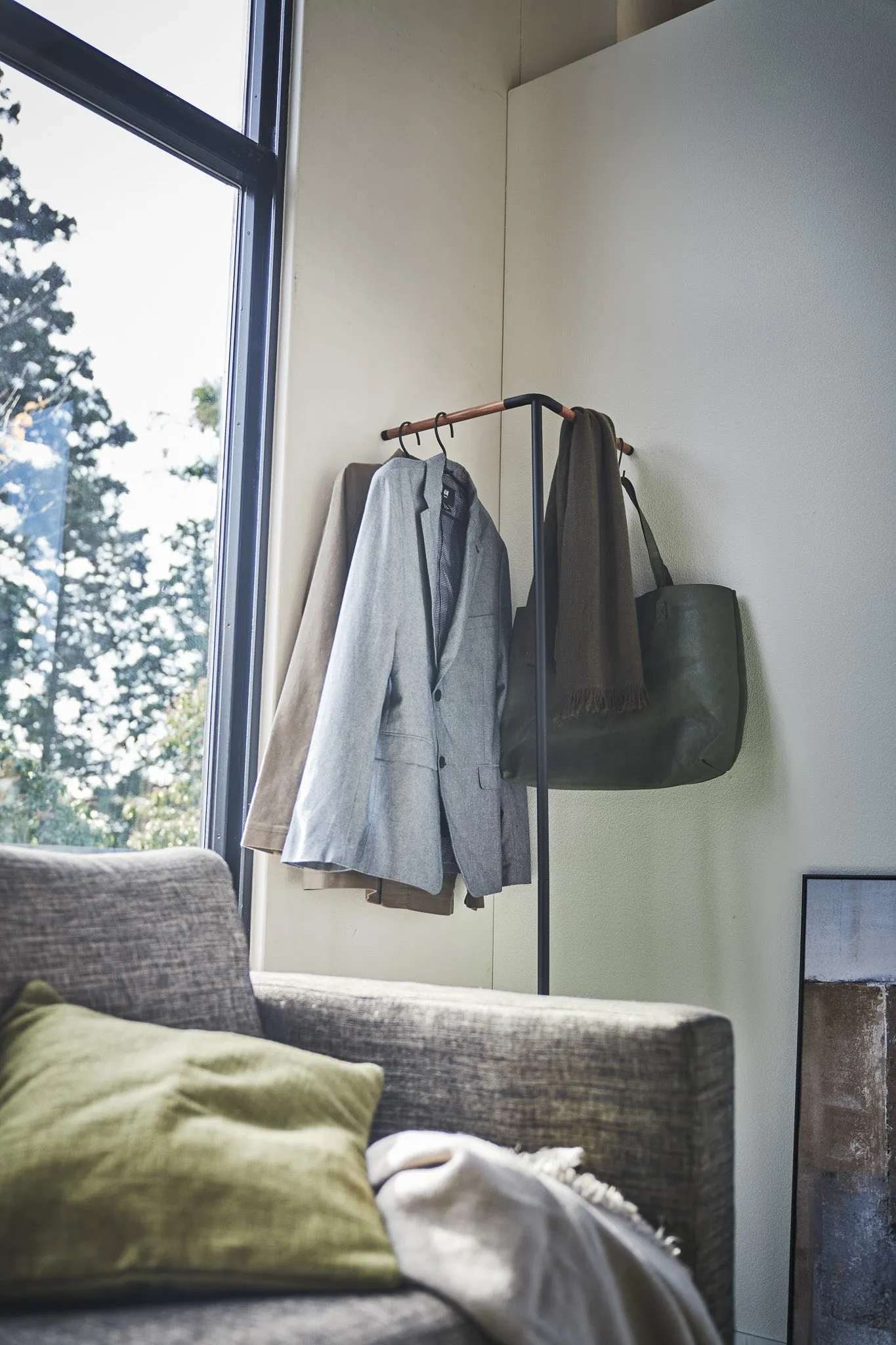 Leaning Corner Coat Rack