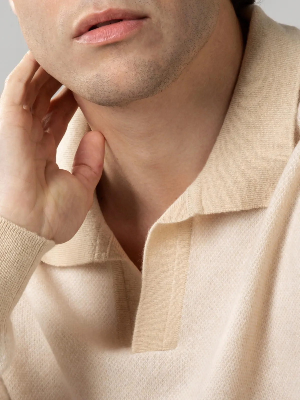 Light Beige Jacquard Polo