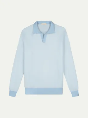 Light Blue Jacquard Polo